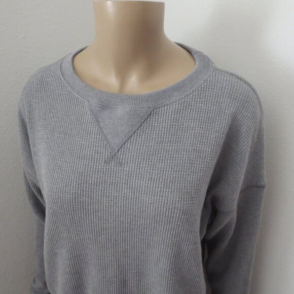 NEW Abercrombie Womens Crewneck Waffle Knit Sweater Size XS Gray - Picture 3 of 6
